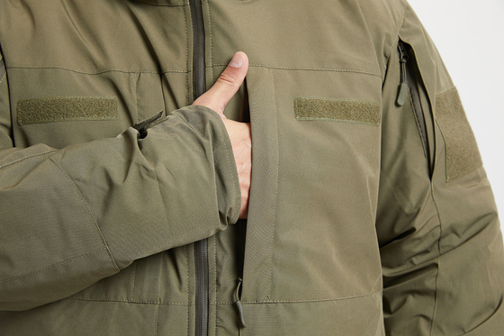 Winter Military Coat For Men And Women Regular Fit Green Zippered Long Sleeve Cotton Lined Jacket